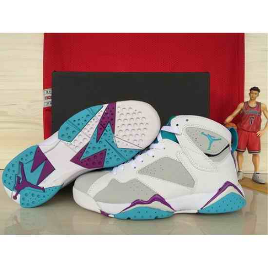 Air Jordan 7 Shoes 2015 Womens White Grey Purple